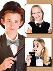  3 Pieces Rhinestone Bow Ties For Men Pre-tied Bow Black  Black Silver  Silver