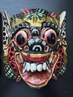 X2 Indonesian Singh Barong Red Wood Mask  7in Size S Wall Art Hanging Balinese
