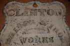 Antique Dated 1902 Clinton Bridge   Iron Works Cast Iron Sign Plaque Iowa Ia