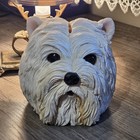 White Terrier Dog Piggy Bank West Highland Realistic Westie Face Swibco 2004