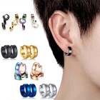 Men s And Women s Small Earrings Stainless Steel Round Earrings 2pcs Ear Clip