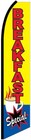 Breakfast Special Flutter Flag Tall Food Advertising Feather Swooper Banner Sign