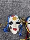 Vintage Lot Of 2 Masks 80s 90s Wall Art Music Theme Piano 4 Inches