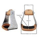 Horse Western Lightweight Aluminum Engraved 5-1 4  Wide Bell Stirrups 51157