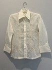Barong Tagalog For Men Philippine Wedding Shirt Vintage Embroidered Size M