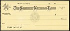 Vintage Bank Check The Security National Bank Witt Illinois New Old Stock Nrmt 