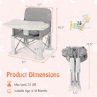 Baby Travel Booster Seat W  Double Tray Portable Folding Toddler  Dining Chair