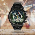New Star Wars Black Stainless Steel Watch Gne 325 Present Box Included Hot