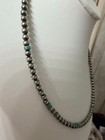 Sterling Silver Beaded Necklace With Turquoise Accents