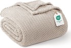 Lightweight And Cozy Waffle Fleece King Blanket - Stylish Tan For All Seasons
