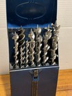Vintage Craftsman 13pc Auger Bit Set Hand Drill Brace Bits W  Metal Case Usa