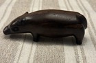 Vintage Hand Carved Wood Hippopotamus Figurine Decor House Hippo