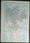 Nice Antique 1928 Post World War Wwi Era Atlas City Map Denver Co Colorado  Old 