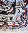 Vintage Northwest Coast Native Art Silk Scarf Signed William Singoe