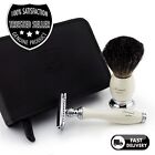 Haryali Double Edge Safety Razor  Badger Hair Brush Gift Set For Men With Blades