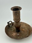Pair Copper Candle Stick Hand Hammered Vtg Holder Patinaed 4    T 4  Dia