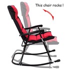 3 Pcs Outdoor Folding Rocking Chair Table Set Bistro Sets Patio Furniture Red