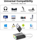 Usb Audio Adapter-external Sound  Pc laptop- 3 5mm Aux mic jack  free Shipping  