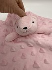 Starting Out Pink  Bear Lovey Minky Heart Dots Baby Security Blanket