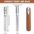3x Stainless Steel Nail File With Leather Sheath Double Sided Manicure Set N899