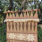 Vintage Mcm 70s Bohemian Wall Hanging Shag Fringe String Art Wall 16 x52 