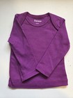 Hanes Baby 0-6m Long Sleeve Crew Neck Knit T-shirts Purple white Stripe