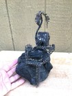 Hawaii Hawaiian Lava Rock   Metal Sculpture Hut Palm Tree 9 5  Brutalist Mcm Art