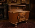 Antique Art Deco Oak Sideboard Buffet Cabinet Original Purchase Receipt 1930s