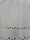 Queen Dust Ruffle Bed Skirt Creamy White Eyelet Lace Yellow Embroidery-trimmed
