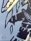 Fallen Angel    blue    Print On Mixed Media Screen Paint By Uk Artist Aka Copyright