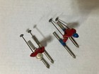 Barclay Lead Metal Figures  Man  Woman On Downhill Skis Red Suit Winter