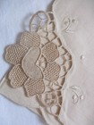 Vintage Linen Napkins 11 Pc Ivory Corner Needle Lace Point De Venise