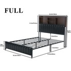 Full Queen Size Bed Frame With Storage Headboard  Led Lights  Charging Station