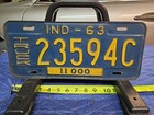 Vintage 1963 Indiana License Plate Truck 23594c Antique 