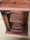 Vintage Small Tabletop Glass Front Spice Trinket Cabinet Solid Wood  15 5    X 11   