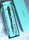 Tiffany   Co  Solid Sterling Silver Ballpoint Pen W  Pouch And Box
