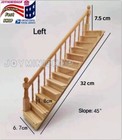 1 12 Dollhouse Left  Miniature Staircase Straight Handrail Stair Step Furniture