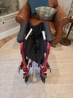 Medline Aluminum Transport Chair With Brakes Red