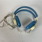Vintage Telex 610-1 Mono Headphones Tested 600 Ohm 1 4 Inch White   Blue Usa
