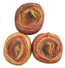 3-unbranded Cakes Wool Mohair Yarn 100 Grams Each Yellow Brown Red Fall