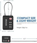 2 Pack Tsa Approved Travel Luggage Locks  Cable Combination Lock 3-digit  Keyles