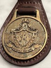 Rare Vintage Beverly Hills Hotel Brass Key Chain Key Ring Leather Fob Usa