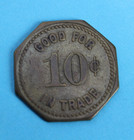 Florence Montana Cantway   Johnson 10c Merchant Antique  Trade Token Mont Mt