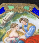 800 Silver And Enamel Italian Compact Courting Scene Excellent Condition