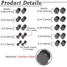 Stainless Steel Men Unisex Fake Black Ear Stretcher Plugs Cheater Earrings 2pcs