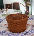 Vintage Signed   Dated  1995  Large Longaberger Woven Basket  Handle  Liner
