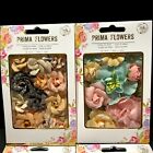Handmade Fabric Flowers Embellishment Prima Rare Scrapbooking Journal Lot 4 New