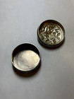 Vintage Sterling Silver Round Floral Pill  Trinket Box