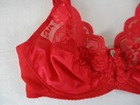 Vtg Maidenform Chantilly Bra 38c Red Nylon   Lace Unlined Underwire 