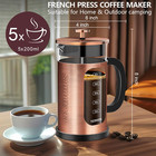 French Press Coffee Maker Glass Stainless Steel 34oz Large Copper Coffee Pot